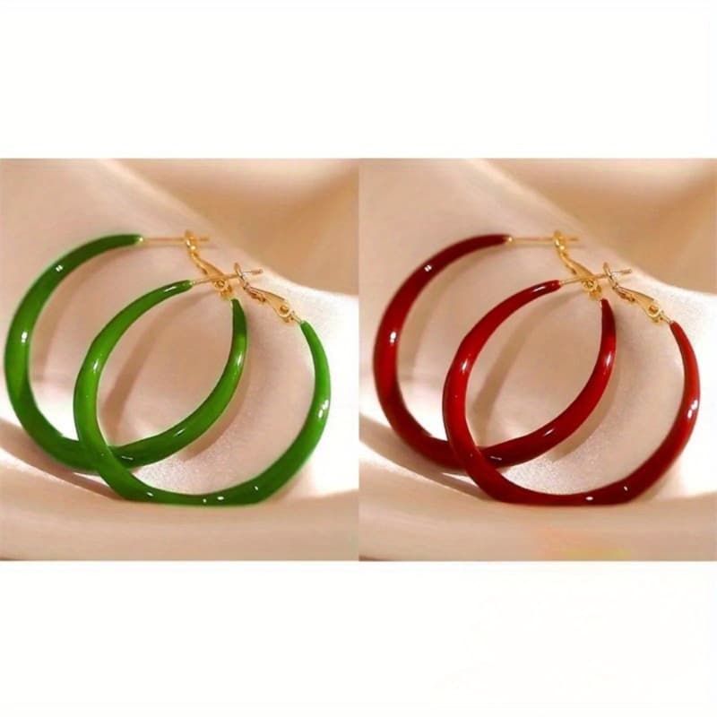 TEMU Elegant Simple Hoop Earrings Set For Women - , 925 Sterling Silver Ear Needle, Copper, Large Round Fashion Earrings For Daily And Banquet Use, No Stones, Versatile