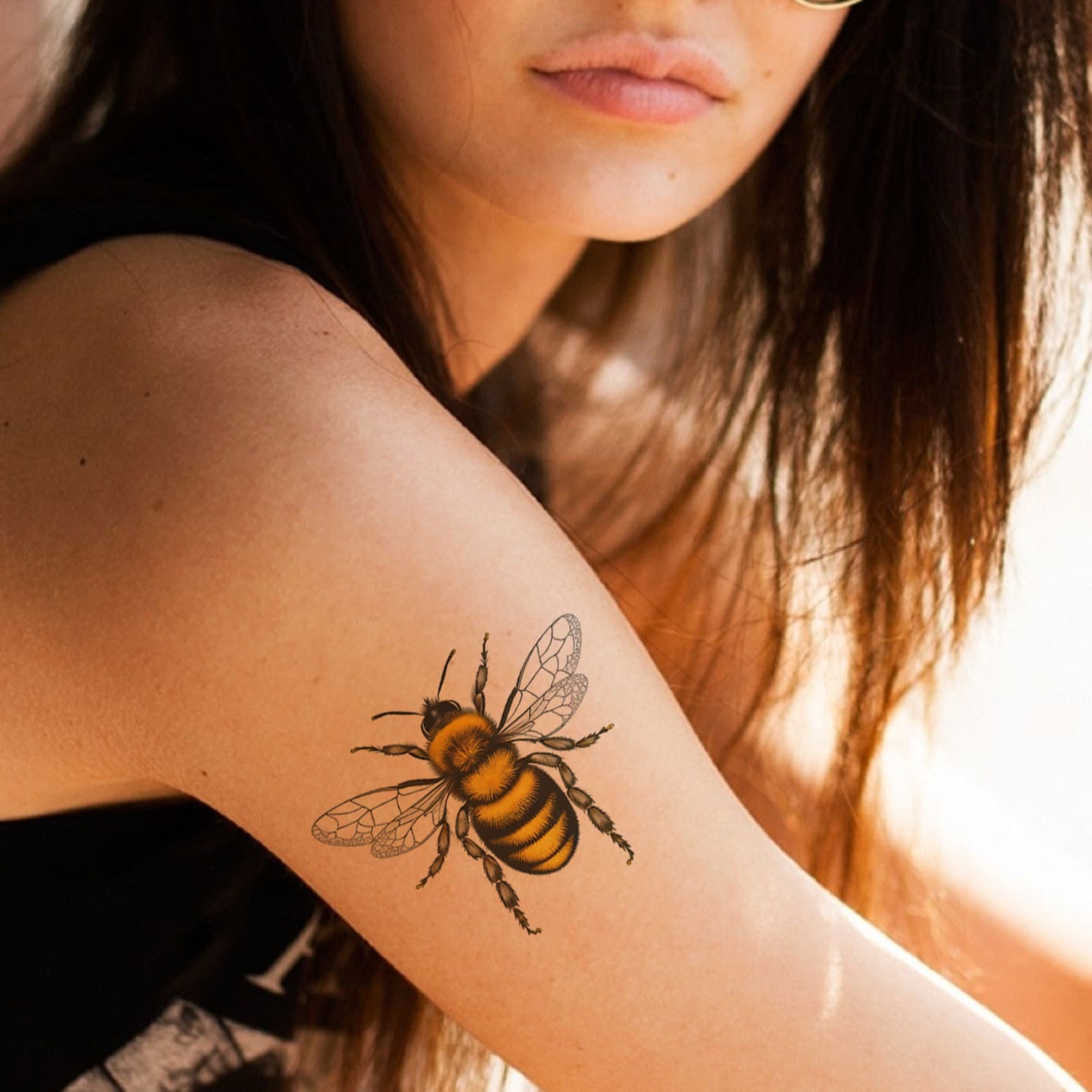 TEMU 6 Sheets Realistic Bee Temporary Tattoos For Women Adults Honey Bee Fake Tattoos Instects Themed Party Decorations Favors Supplies