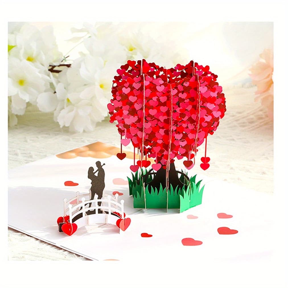 TEMU 3d Pop-up Greeting Card For Couples - Anniversaries, Valentine's Day & - Romantic Hearts Design, 6"x8" - Ideal For Wife, Husband, Boyfriend, Girlfriend