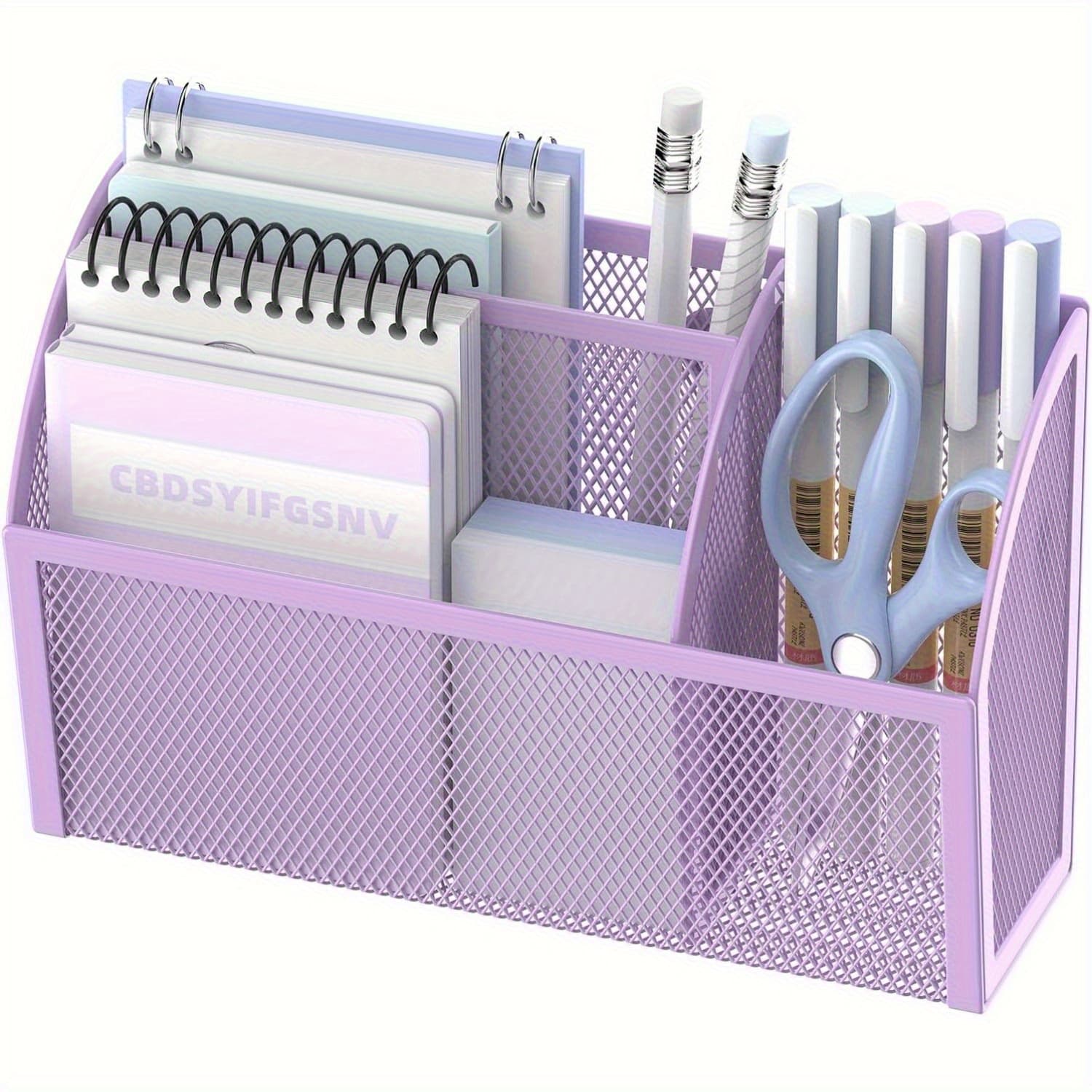 TEMU Daltack 3-grid Magnetic Storage Box With Pen Holder Magnetic Organizer, Magnetic Adsorbable Organization Basket, Suitable For A Of