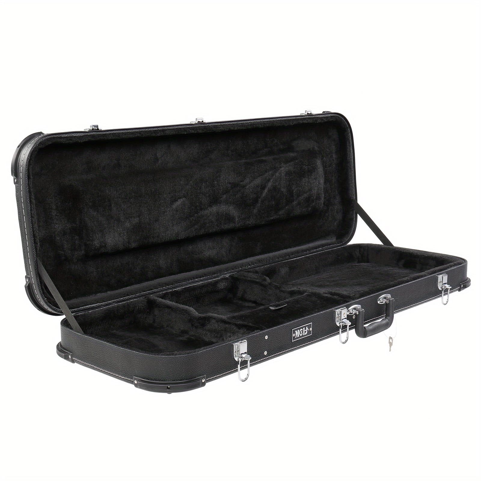 TEMU Electric Guitar Square Hard Case With Protective Sleeve Fits St Tl Burning Fire 170 Style Electric Guitar Blac
