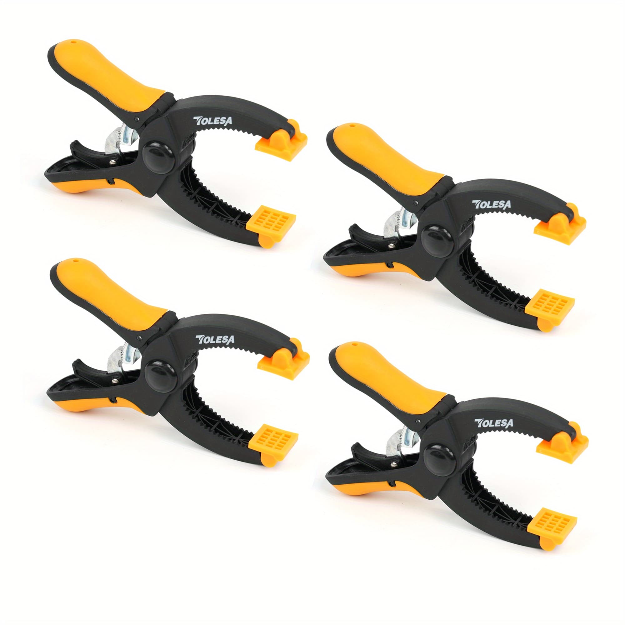 TEMU Tolesa 4pcs 5inch Ratcheting Hand Clamps Set 1.55-inch Jaw Opening With Powerful Clamping Force Trigger Clamps For Securing