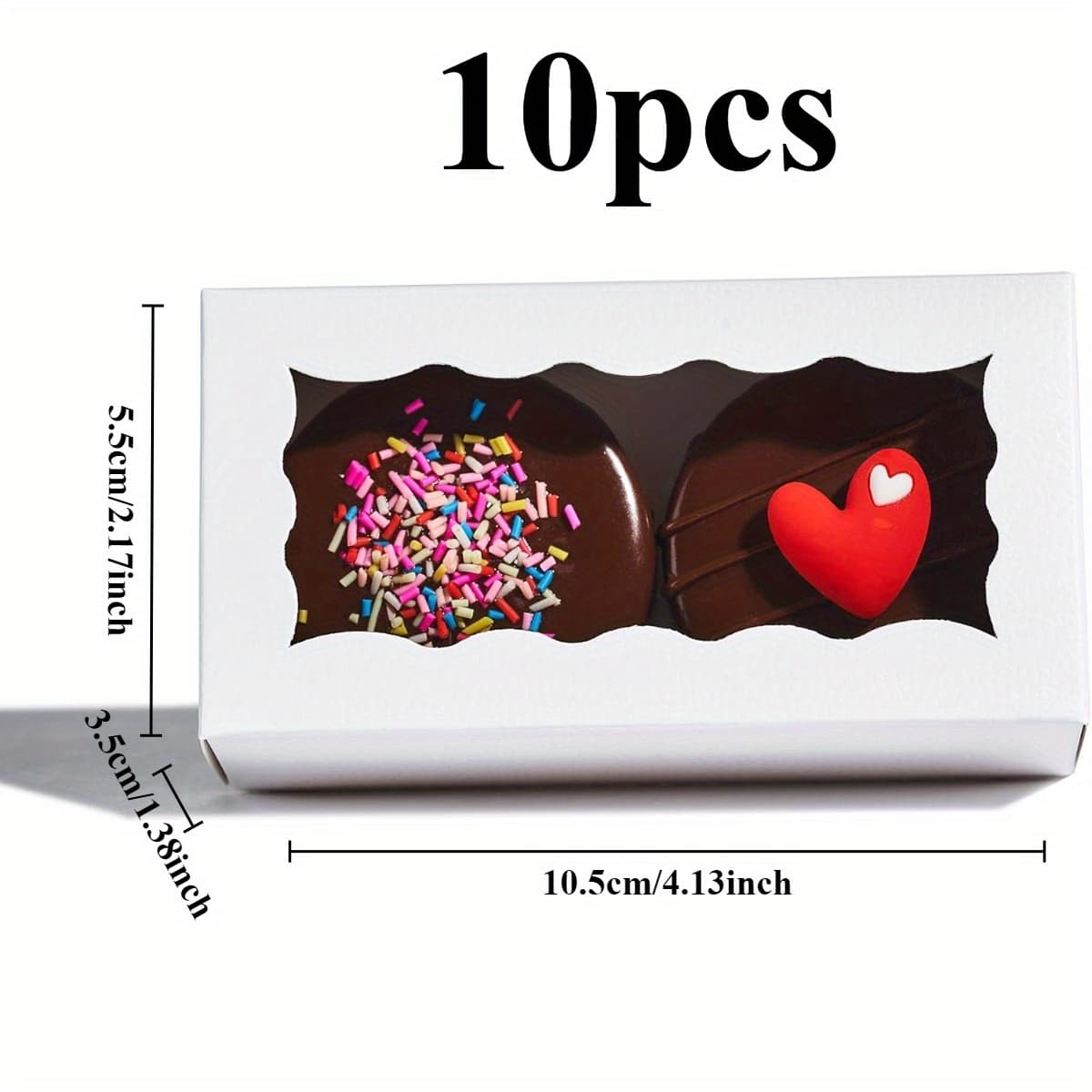 TEMU 10pcs Macaron Boxes | 4.17 X 2.16 X 1.37 Inches Paper Macaron Containers For Wedding, Party, Small Bakery Packaging For Mini Pastry