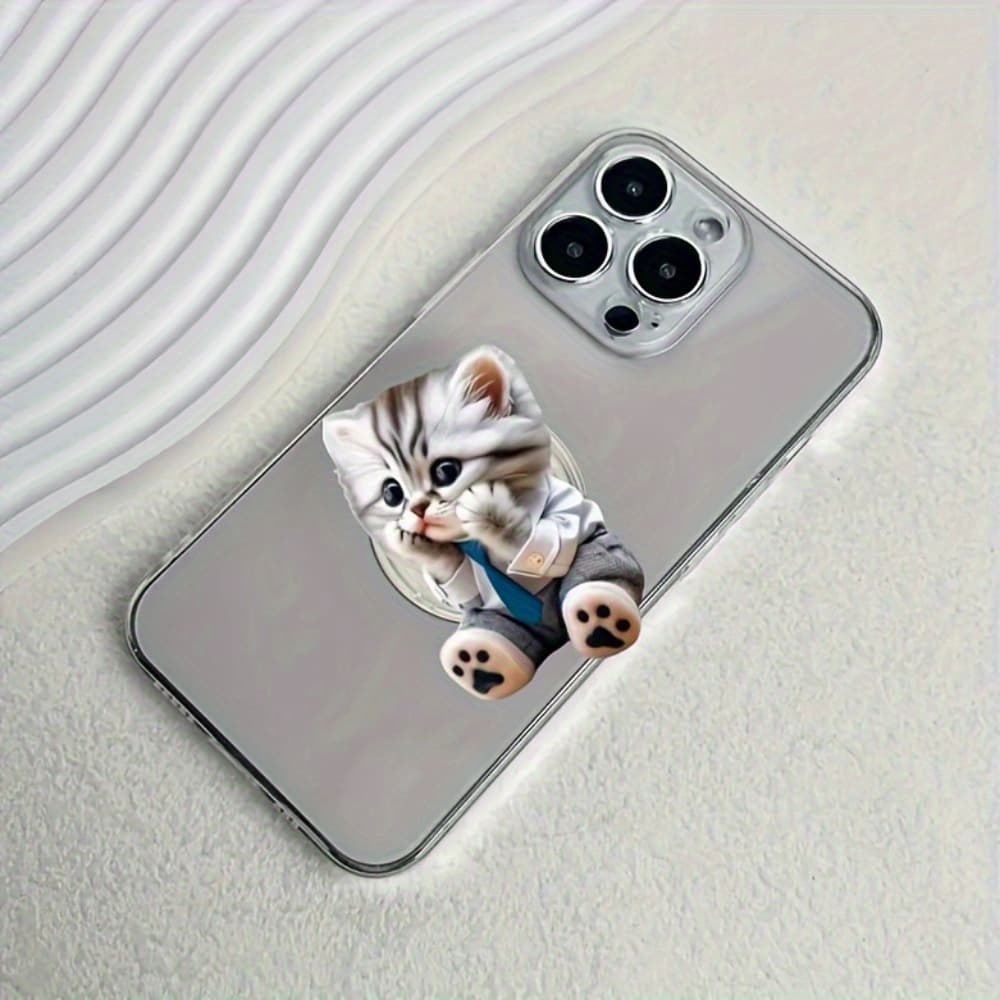 TEMU 1pc Cute Cat Mobile Phone Holder, Compatible With Mobile Devices, Stylish And Portable, Accessories For Cat Lovers, Suitable For Home, Office And Travel Use