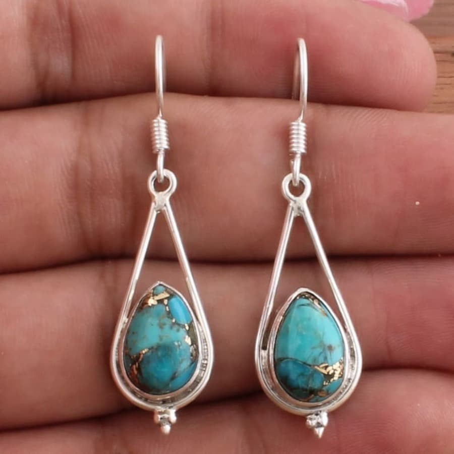 TEMU 2pcs Retro Water Drop Earrings - Elegant Teardrop Dangle Earrings For , Look Unisex Suitable For Daily Wear, Parties, , Christmas & Birthday Gifts -