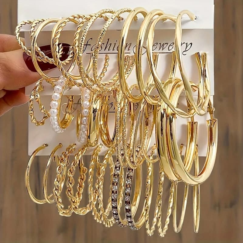 TEMU A Of Metal Earrings Designed For Women, Featuring 1 Set European And