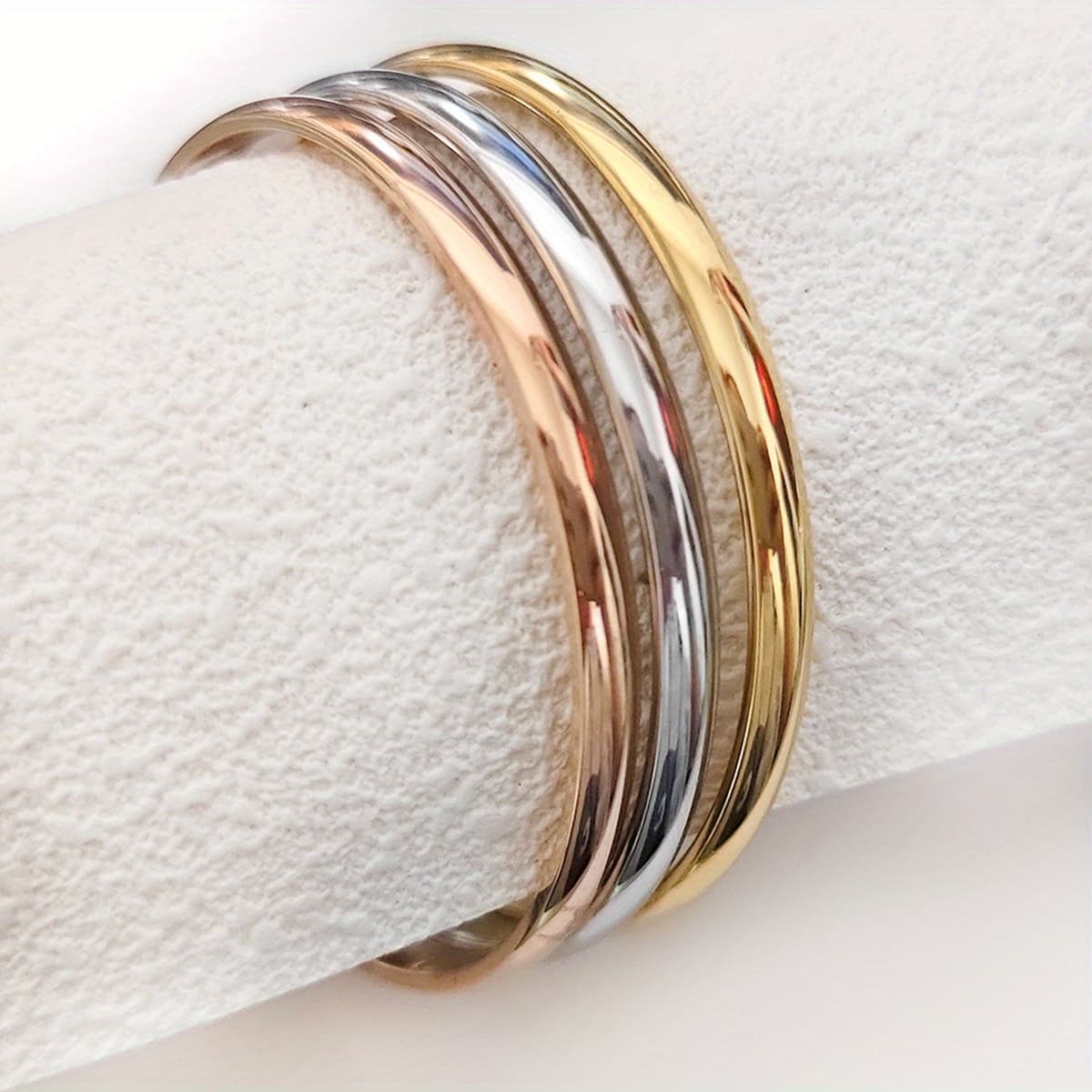 TEMU 3 Bracelets In Colors Made Of Stainless Steel, Featuring A Easy And Elegant Design, Perfect For Gifts For Women