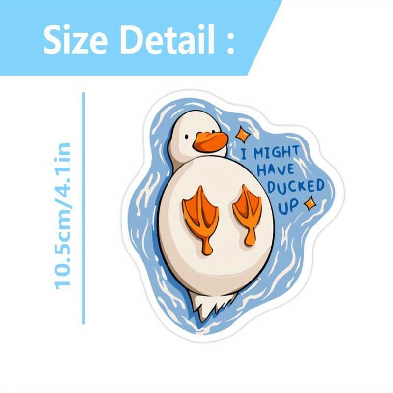 TEMU Humorous Duck Vehicle Decals - Cartoon Duck Matte Vinyl Sticker - Waterproof And Sun-resistant Car Stickers For Laptops, Water Bottles, And Car Windows - Decoration Additions