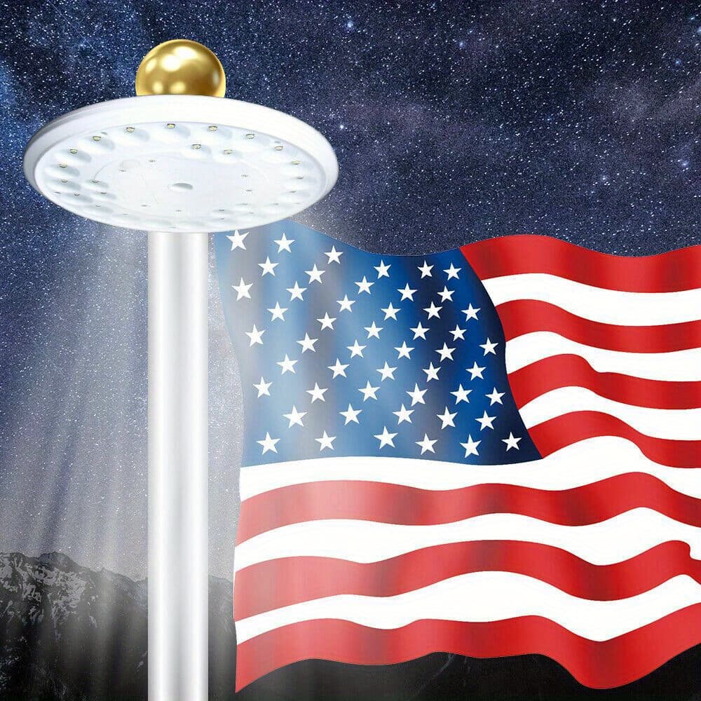 TEMU Flag Pole Light Solar Powered, 65 Waterproof Solar Flag Pole Light For Most 15 To 25 Ft In-ground Flag Pole, Flag Pole Solar Light From Dusk To Dawn For 12+ Hours, Auto (26 Led)