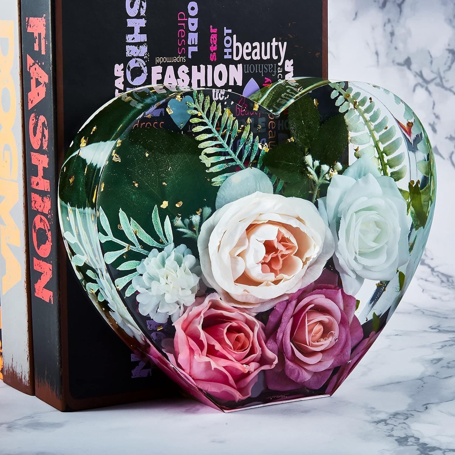 TEMU Diy Wedding, Valentine, Anniversary, Home Decor Gift, 10 Inch Large Heart Shape Resin Molds, 2pcs Silicone Molds For Flower , Deep Epoxy Resin Christmas Molds, For Resin Art Casting