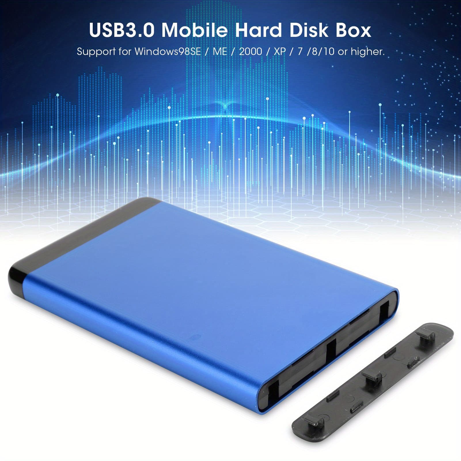 TEMU Usb3. Mobile Hard Disk Enclosure Portable 2. 5in Ssd/ Hdd For Sata Aluminum Alloy Enclosure 8tb Tool- Free Installation Windows - Data Transfer- Suitable For Laptops And Accessories
