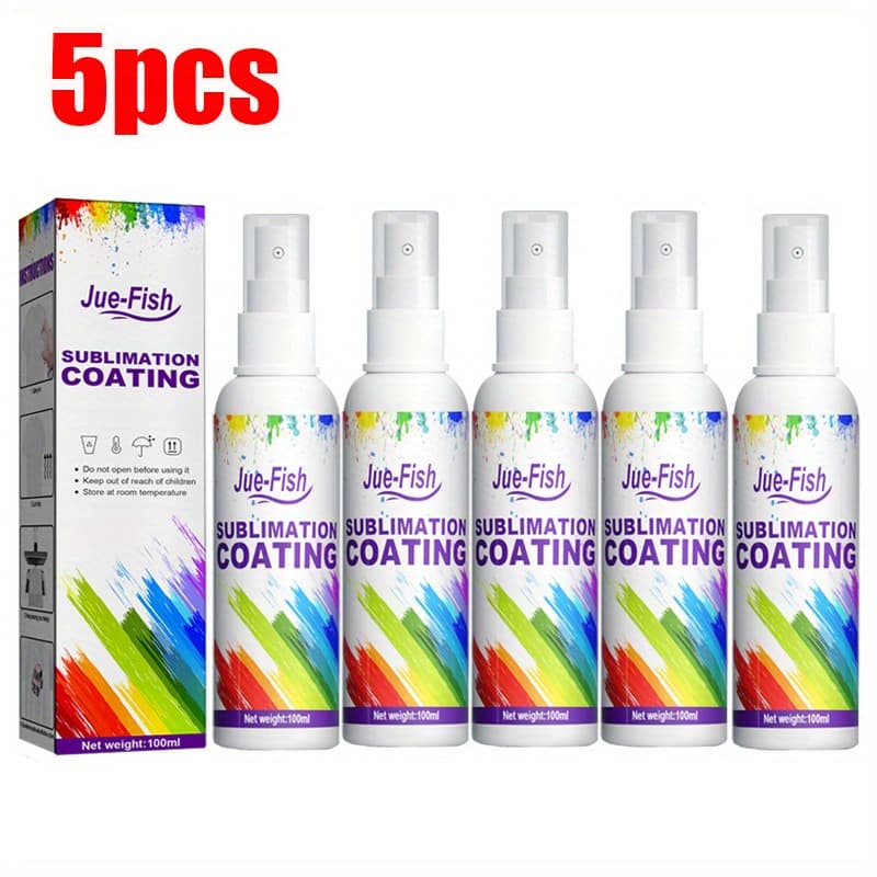 TEMU 5pcs Sublimation Coating Spray Fastness And Good Color Transmission Effect Clothing Decoration Materials
