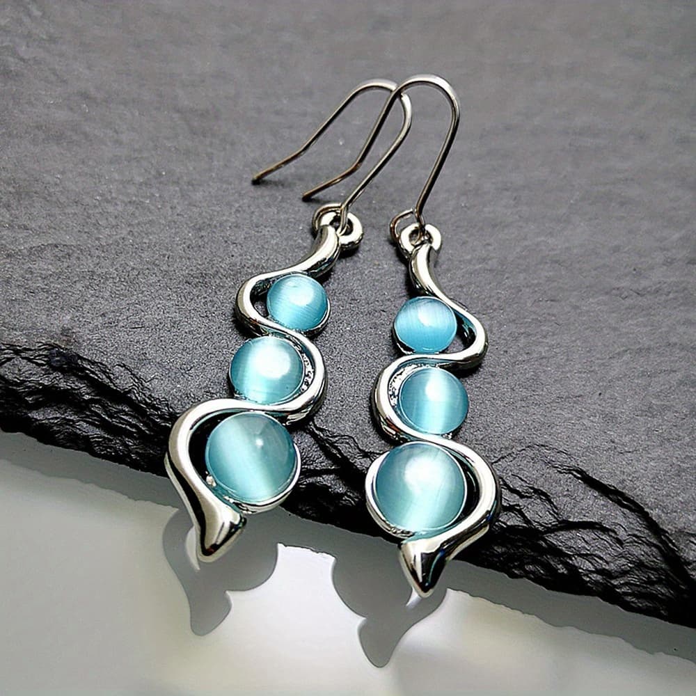 TEMU Earrings - Bohemian Vintage Style, Silvery-plated Jewelry, Perfect For