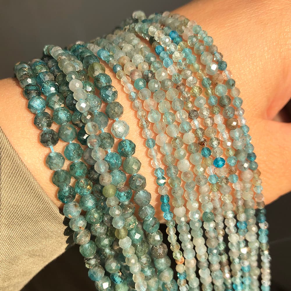 TEMU 2/3/4mm Natural Apatite Beads, Kyanite Gem Loose Spacer Beads For Jewelry Making, Diy Bracelet Earrings Accessories Supplies, Beads For Bracelet Making