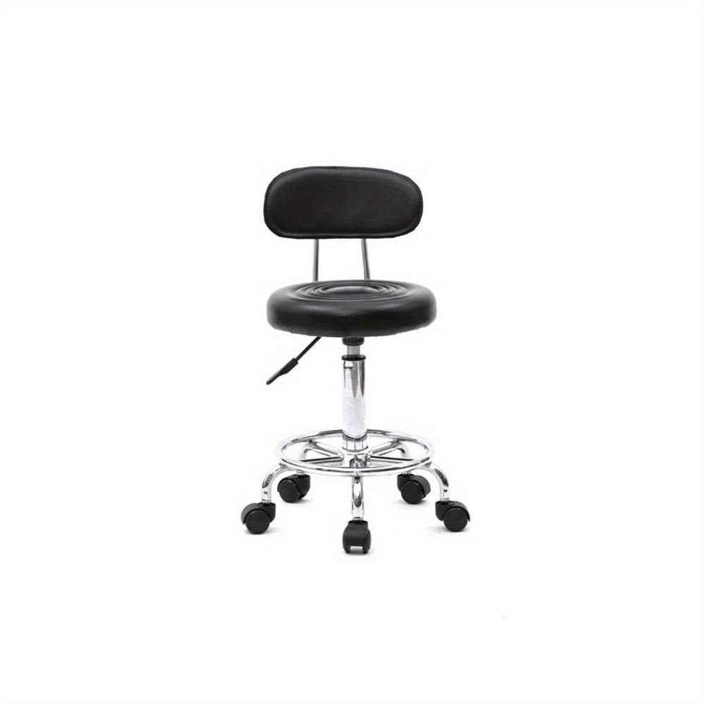 TEMU Round Shape Adjustable Salon Stool With Back And Line