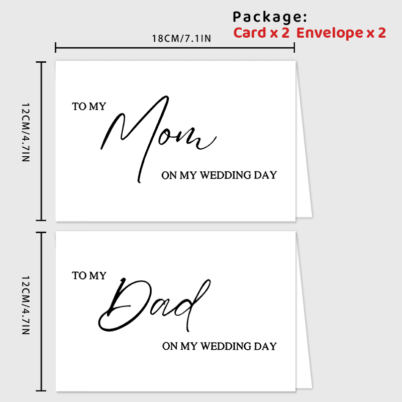 TEMU Set Of 2 Cards For Mom And Dad On Day, A Thank You Note For Parents, An Ideal Gift For , Includes An Envelope
