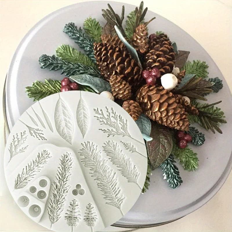 TEMU 1pc Leaf Wreath Wreath Silicone Mold, Candle Aromatherapy Silicone Mold, Clay Plaster Silicone Mold, Crystal Epoxy Resin Mold