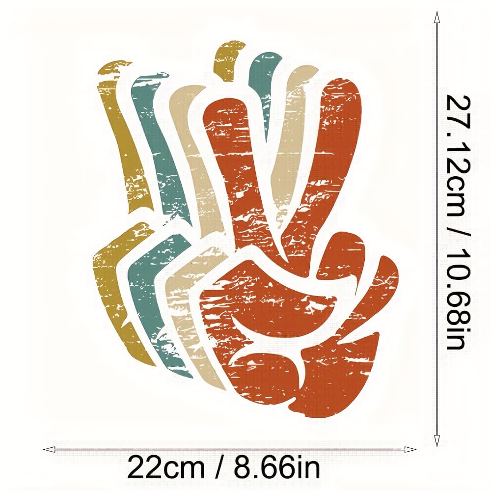 TEMU Four-color Peace Sign Heat Transfer Sticker, Iron-on Patch For T-shirts, Masks, Jeans, Backpacks, Sublimation Transfer Decal For Clothing And Additions