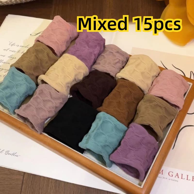 TEMU 15pcs Random Wide Fabric Thickened Jacquard High Elastic Durable Hair Ties