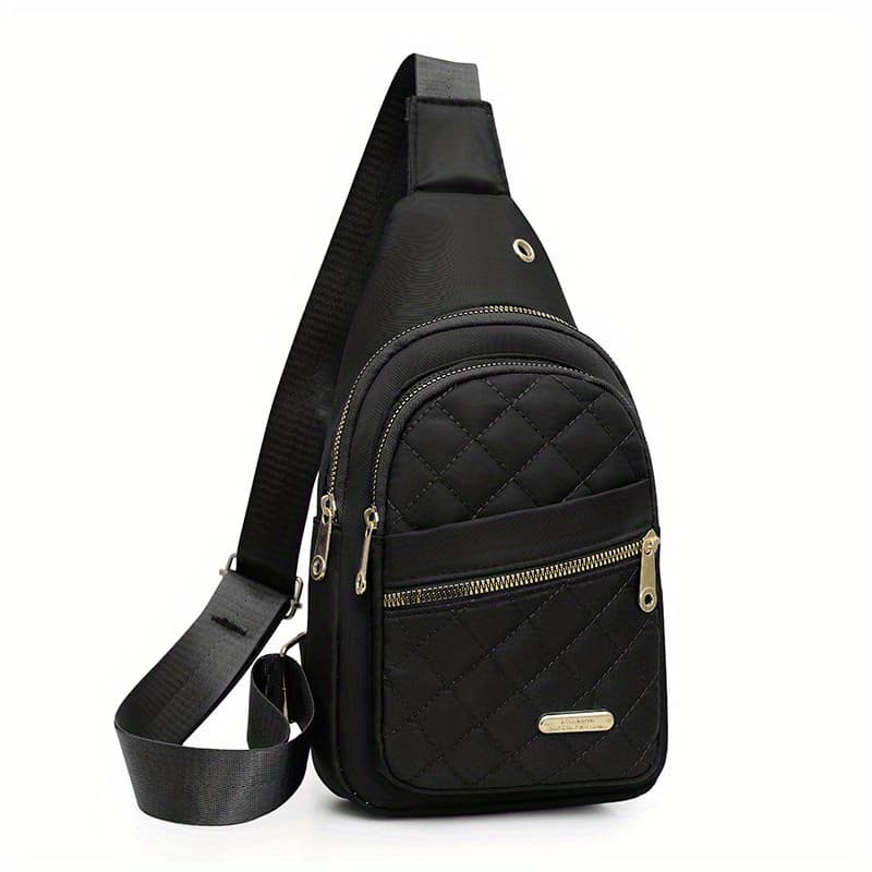TEMU 1pc Chic Quilted Crossbody Chest Bag - Versatile Solid Color - Perfect For Daily Use, Casual & Travel - Lightweight & Comfortable Women's Sling Shoulder Purse