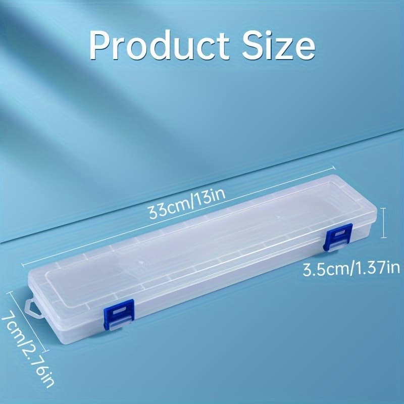 TEMU Paint Brush Holder Box, Rectangular Storage Box For Long Paintbrush, Plastic Translucent Painting Brush Organizer, Storage Container Box For Watercolor Pens Drawing Tools Stationery, Etc