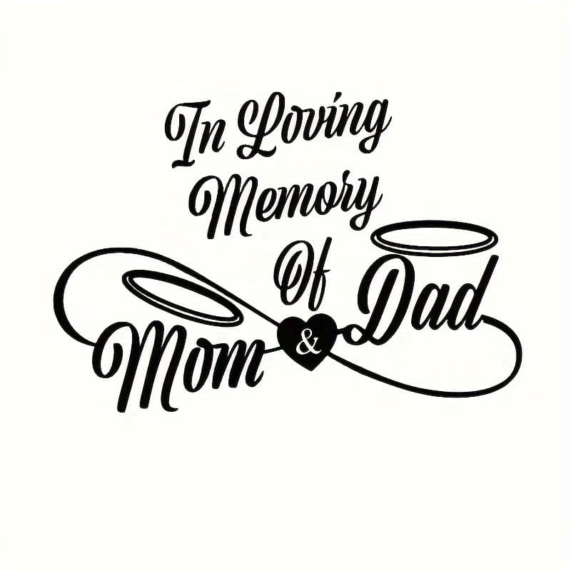 TEMU "in Loving Memory" Mom & Dad Memorial Decal - Car Sticker (vinyl Material)