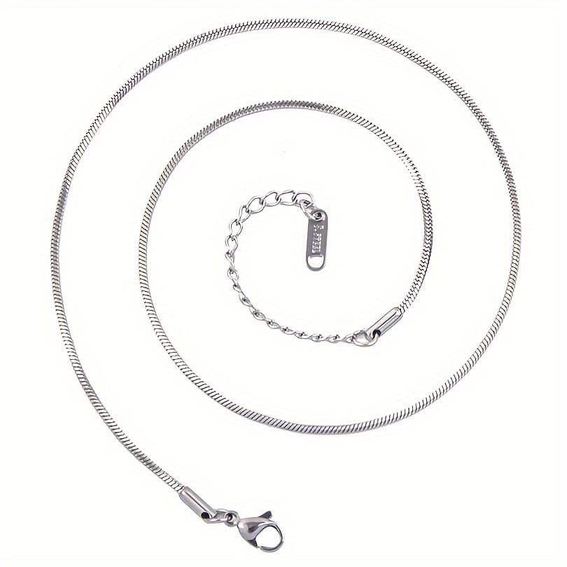 TEMU 10pcs Boho Chic 18" Stainless Steel Snake Chain Necklaces With Lobster Clasp - Fade-resistant, Making Kit For Everyday & Party Wear