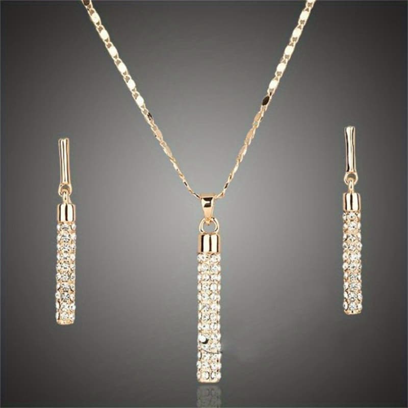 TEMU 3pcs/set Of Luxurious Sparkling Synthetic Synthetic Zircon Necklaces And Earrings, 's Minimalist Hip-hop Set, Suitable For Gifting To Trendy Men, Jewelry