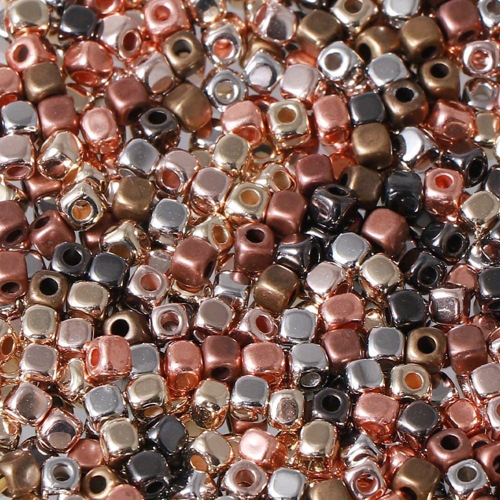 TEMU 800pcs Small Hole Squares Loose Beads, Mixed Color 3mm