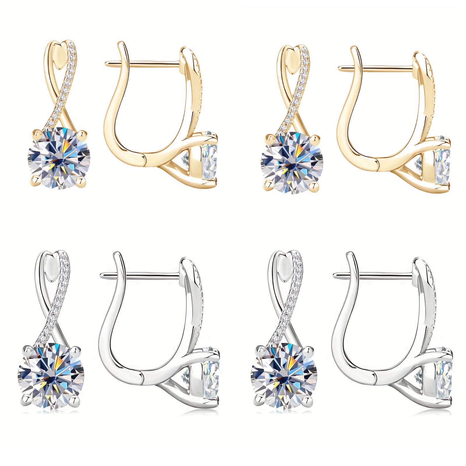 TEMU S925 925 Silver Earrings – Elegant & Stylish Design, Perfect For Birthdays, Valentine's Day & Gift, Comes With Gift Box