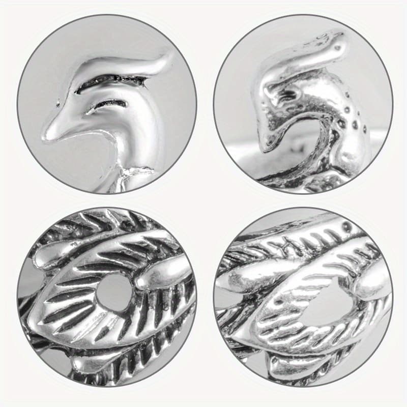 TEMU 4pcs Vintage Crochet Rings With Adjustable Opening And Thread Rings For Knitting Sweaters