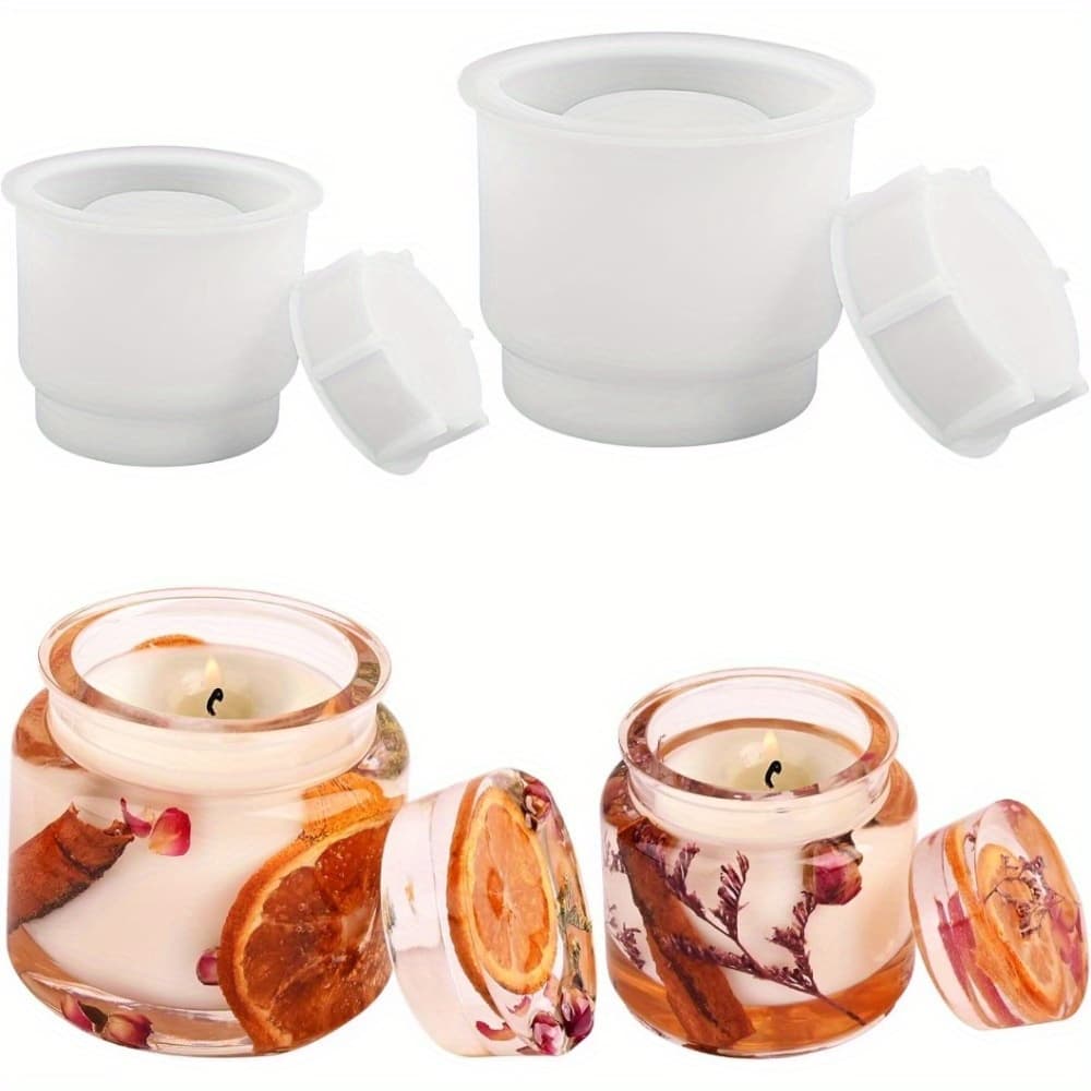 TEMU 2pcs Can Silicone Mold With Lid Candle Can Mold Jewelry Storage Box Candle Can Craft Gift Suitable For Home Handmade Production