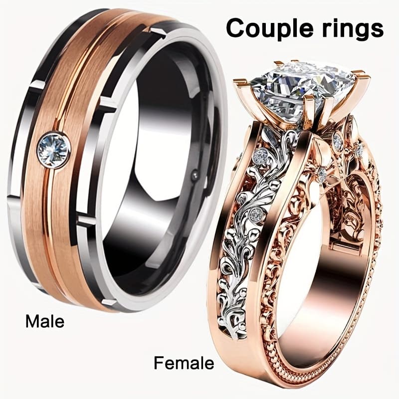 TEMU 2pcs Stainless Steel Inlaid With Synthetic Zircon Set Is For Parties, Birthdays, Christmas And Anniversaries - Elegant Jewelry