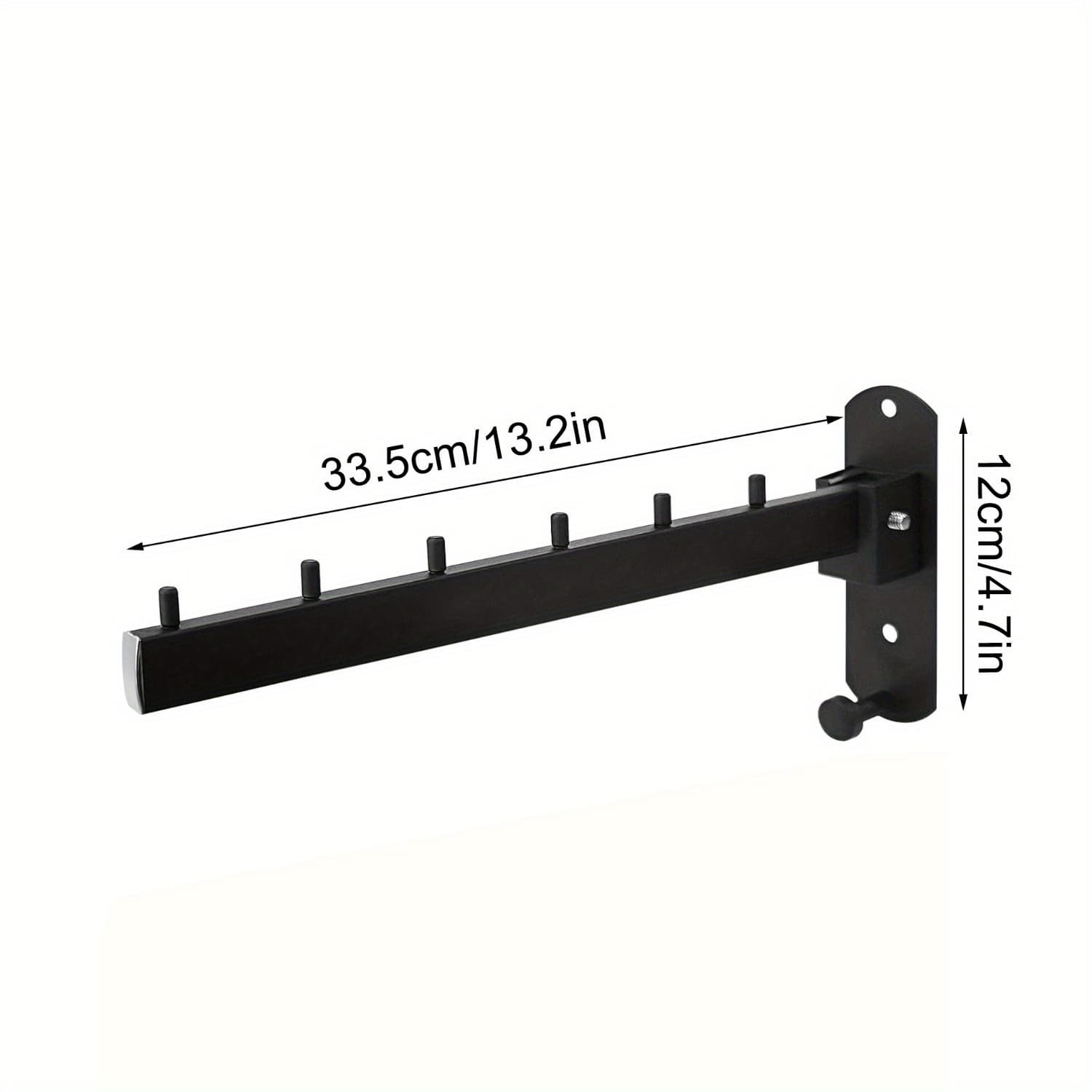 TEMU Foldable Wall-mounted Clothes Hanger With Swivel Arm, Stainless Steel Material, Heavy-duty Hat Hook For Bathroom, Bedroom, Laundry Room, And Metal Storage Organizer