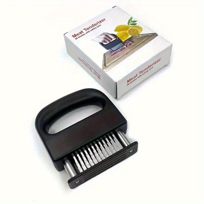 TEMU Machine With 48 Stainless Steel Needle , Meat Tenderizer With Safety Lock, Black Abs Handle, Tenderize Steak, Chicken, Poultry, Turkey, Beef And Kitchen Cooking