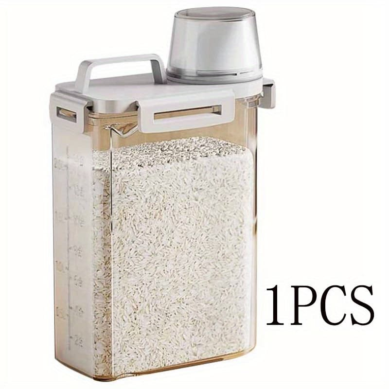 TEMU 1 Sealed Food Storage Container With Cover-moisture-proof And Leak-proof, Suitable For , Nuts, Flour -portable Kitchen Organizer, Rectangular Pp Material-1pc.