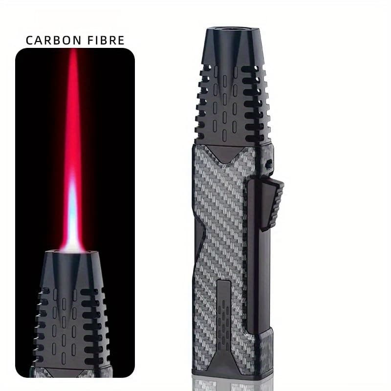 TEMU This Is A Butane Gas Lighter Designed For Outdoor Use, Featuring A Powerful Torch With A Melting 1300°. Made Of Metal And Used At Any Angle, Without Battery