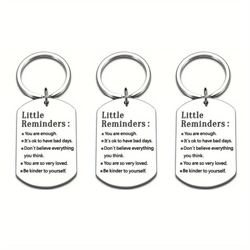 TEMU 3pcs Inspirational Steel Keychain - Women Accessories - Uplifting Christmas For Son