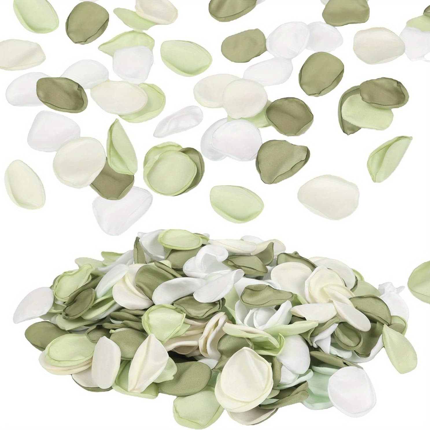 TEMU 110pcs Rose Petals For Wedding, Green Flower Petals Fake Rose Petals Wedding Petals Aisle Runner Decor Dinner Table Centerpieces Party Decor