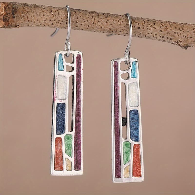 TEMU Ancient Pattern Handcrafted Dangle Earrings With Elegant Hook Design For Women's And Special Occasions Jewelry