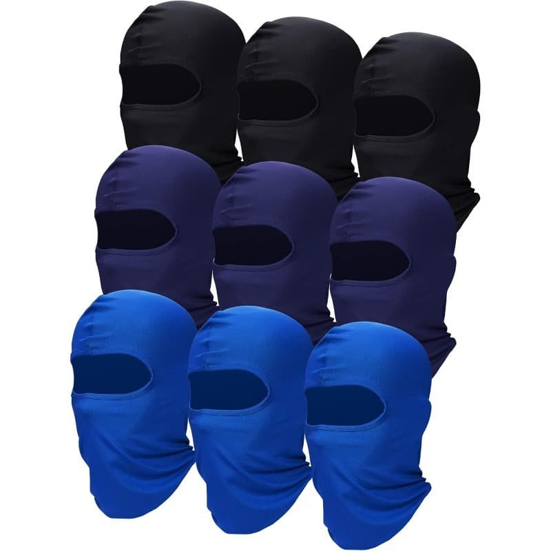 TEMU 9-pack Uv Protection Acrylic Ski Masks, Breathable Full Face Cover Scarf Bandana For Outdoor Sports, Moisture-wicking Cooling Neck Clothing
