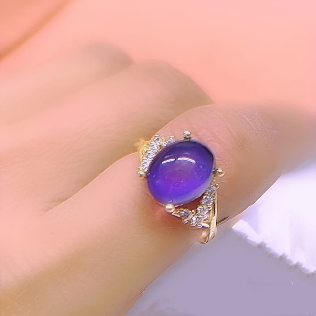 TEMU A Stylish Mood Ring Featuring A Cross Pattern And Gemstones That Change Color With Temperature, - A Flexible Fashion Piece Ideal For Everyday Use