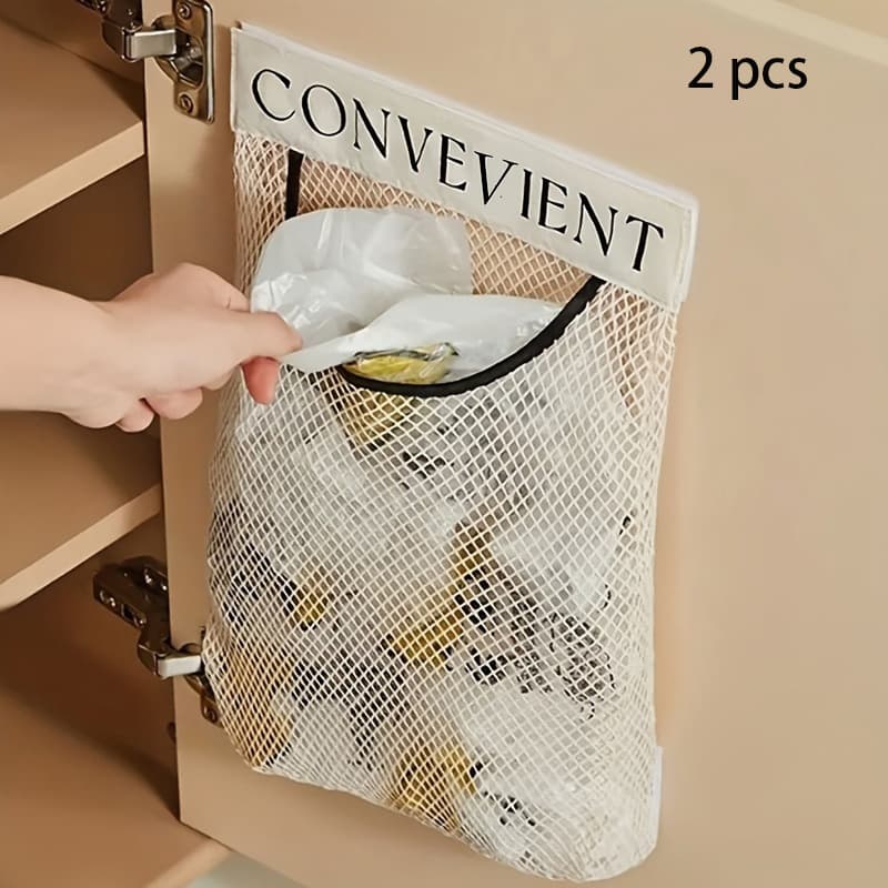 TEMU 2pack Hanging Mesh Storage Bags, Hanging Storage Mesh Bag, Reusable Mesh Produce Bags, Vegetable And Fruit Storage Bag, Mesh Grocery Bags Breathable Net Bag