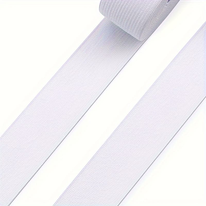 TEMU Ultra-flexible Heavy-duty Stretch Fabric Elastic Band - Soft Knit Waistband, 20mm Wide, Black & White, 1 Roll For Diy Crafts And Sewing Projects