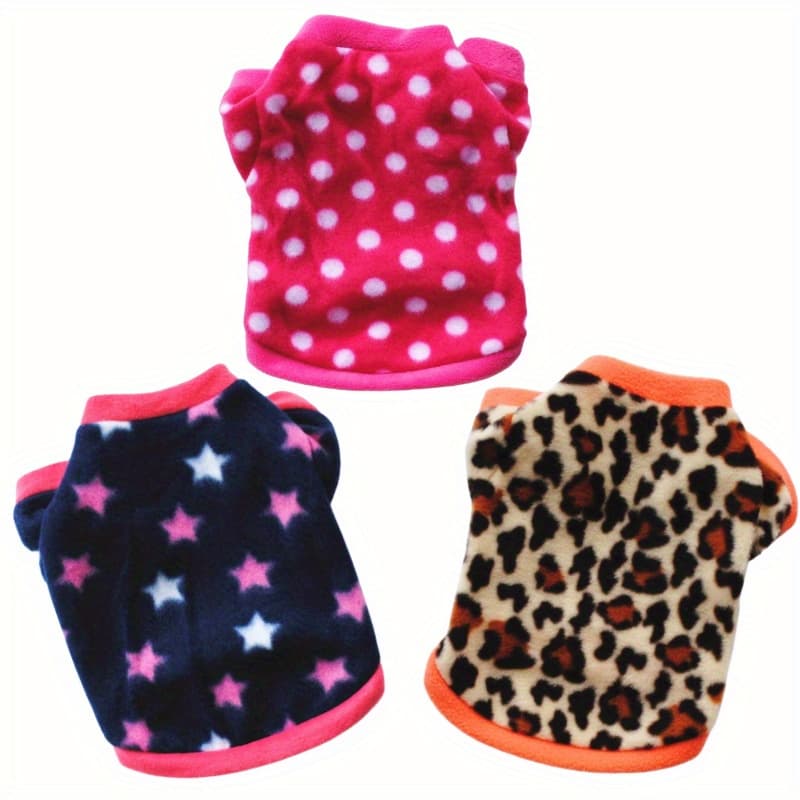 TEMU 3pcs Dog Winter Fleece Sweatshirt, Cat Sherpa Soft Warm Coat, Pet Sports Shirt, Pet Outerwear