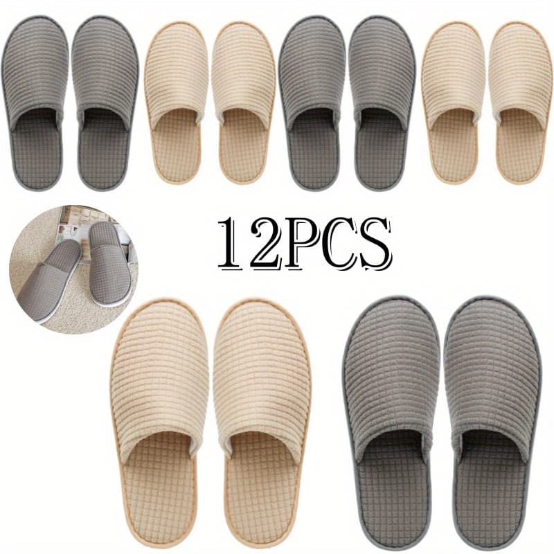 TEMU 6 Pairs Of Slippers, Suitable For Houses, Interiors, Hotels, Bathrooms, Bedrooms, Bridal Slippers, Washable And Reusable