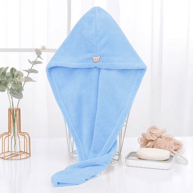 TEMU Quick-drying Polyester Fiber (polyester) Headscarf Towel, 24.89cm .77cm, Soft And Absorbent, Modern Solid Color, Essential For Home And Bathroom, Polyester Fiber (polyester), Fabric