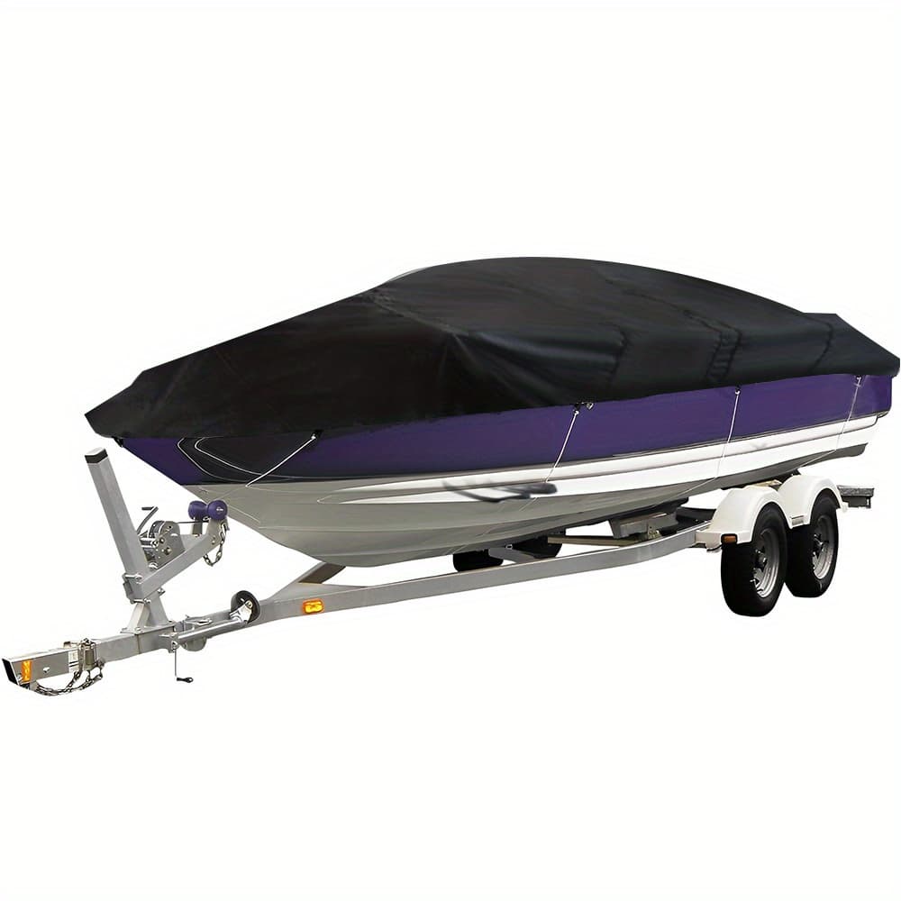 TEMU Waterproof Heavy Duty 210d Boat Cover Trailerable Boat Cover Replacement For 12ft Long And Beam Width Up To 56inch