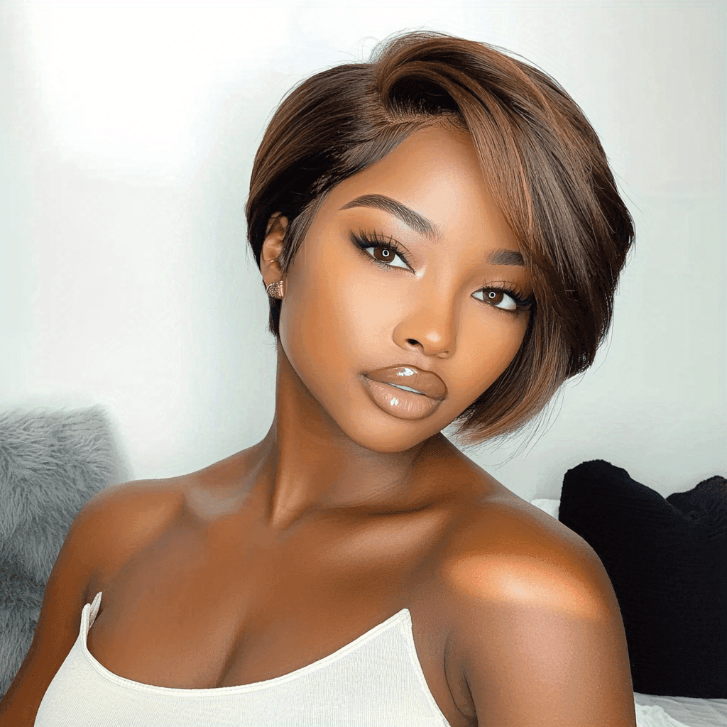 TEMU Short Bob Wig Human Hair 4x1 Lace Glueless Wigs Pre Cut Lace Body Wave Bob Lace Front Wigs For Woman