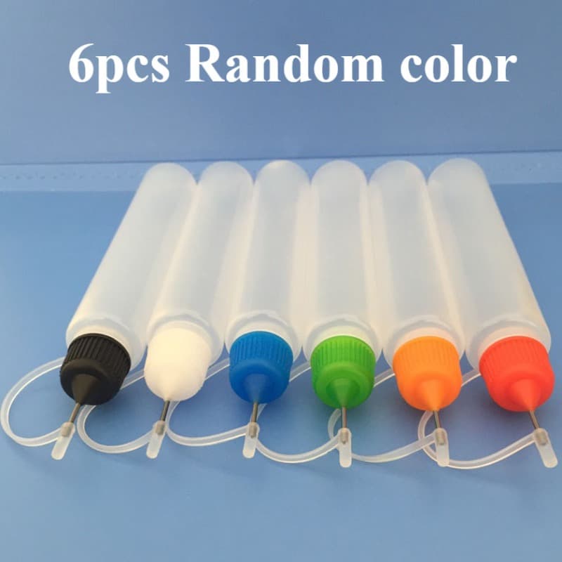 TEMU Set Of 6 Vibrant 30ml Refillable Squeeze Bottles With Needle Tips, Perfect For Projects And Gifts For Polymer Clay Enthusiasts